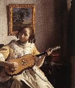 VERMEER VAN DELFT, Jan The Guitar Player rqw oil painting reproduction